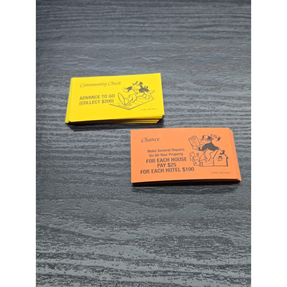 Monopoly Community Chest and Chance Card Game Lot‎ Replacement Pieces